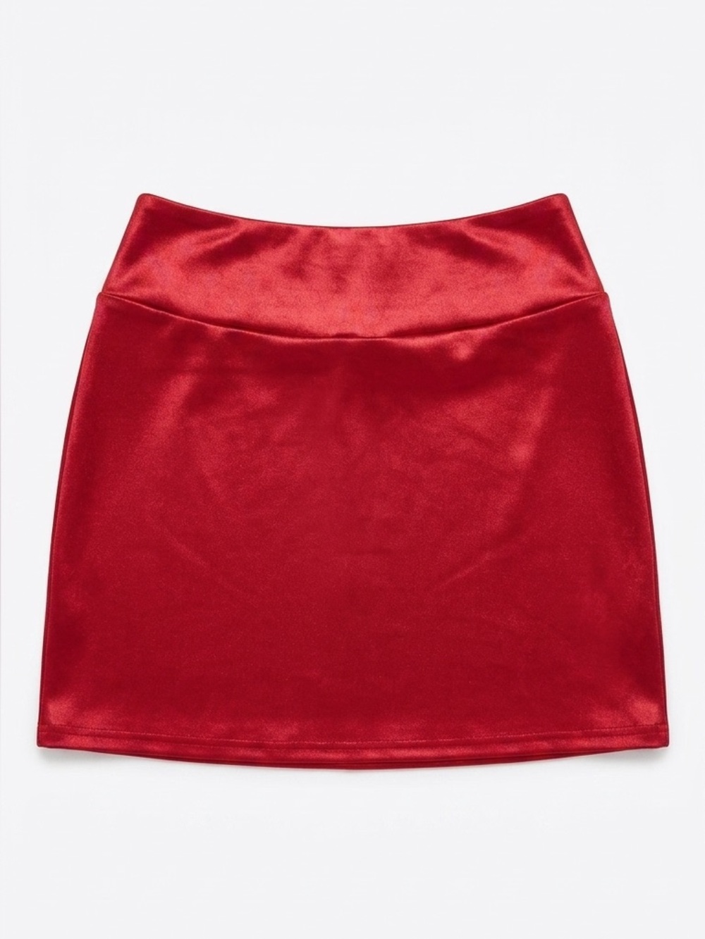 Wet Seal Metallic Red Satin-Look Mini Skirt Vibrant Holiday Party Women’s M